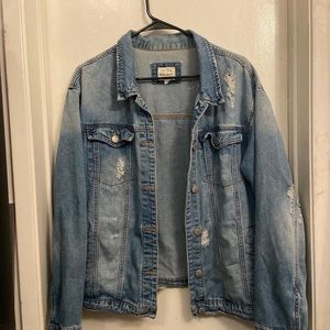 distressed blue jean jacket